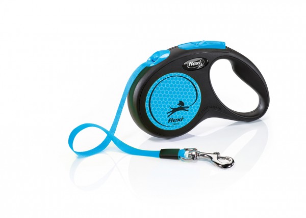 Flexi Neonblau mit Gurt