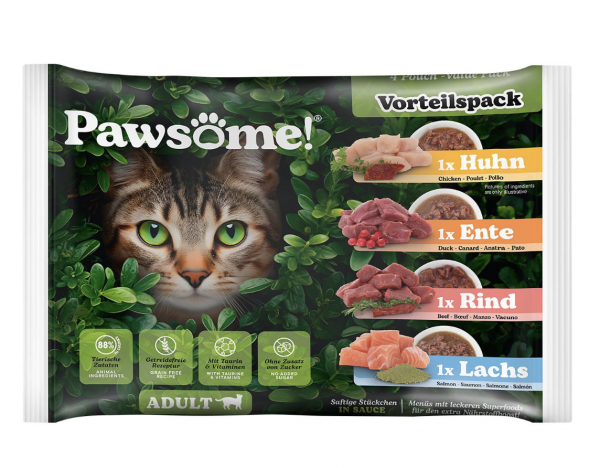 Pawsome Katzenfutter 85gr. Vorteilspack