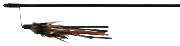 Spielangel mit Lederstreifen und Feder 50cm