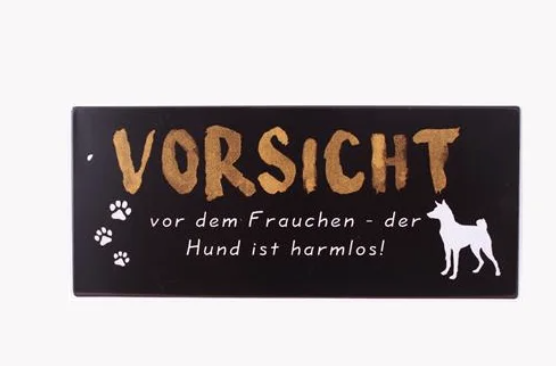 Metalltafel - Vorsicht