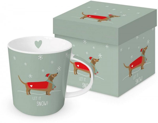 Dackeltasse Let it Snow